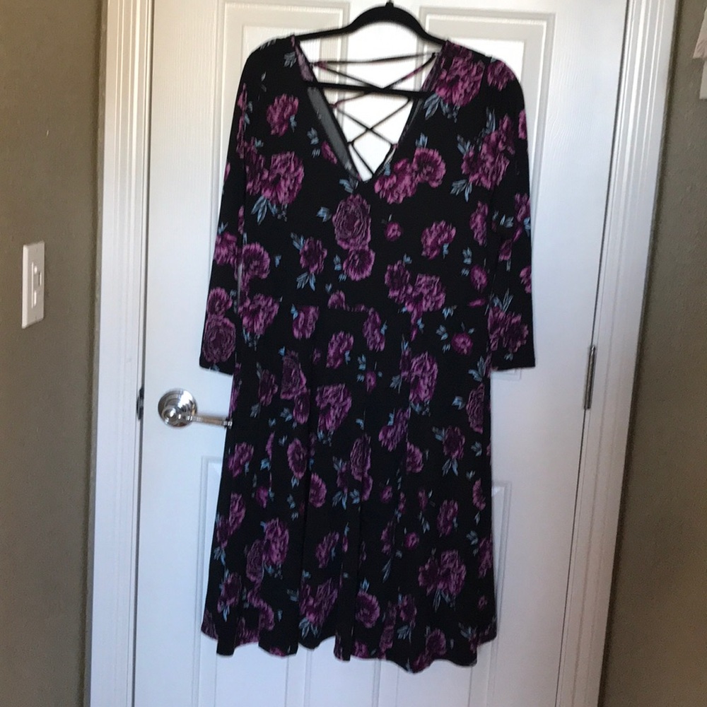 Plus Size - Torrid - Floral Midi/ Skater Dress